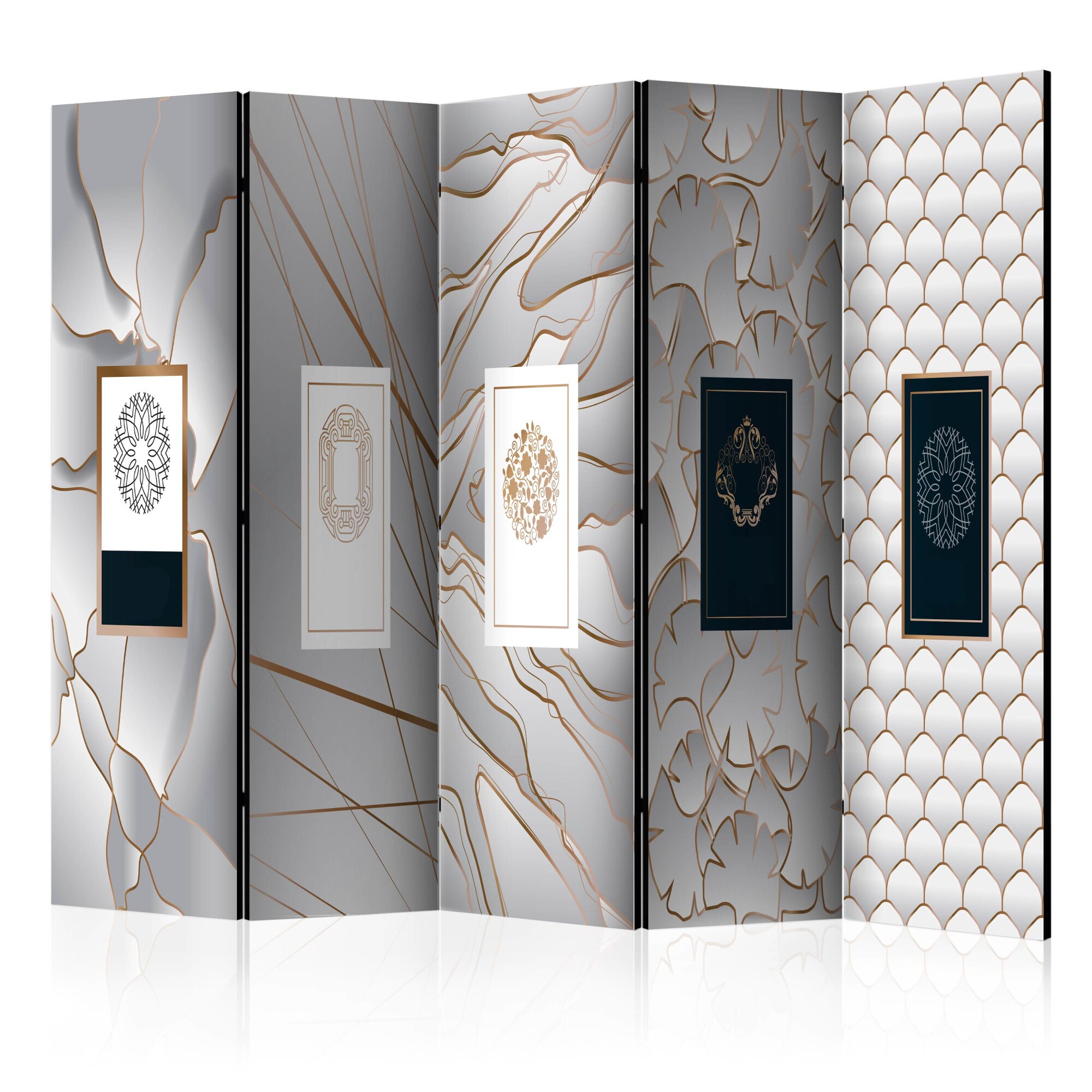 Paravan din 5 parti - Etichete II - 225 x 172 cm