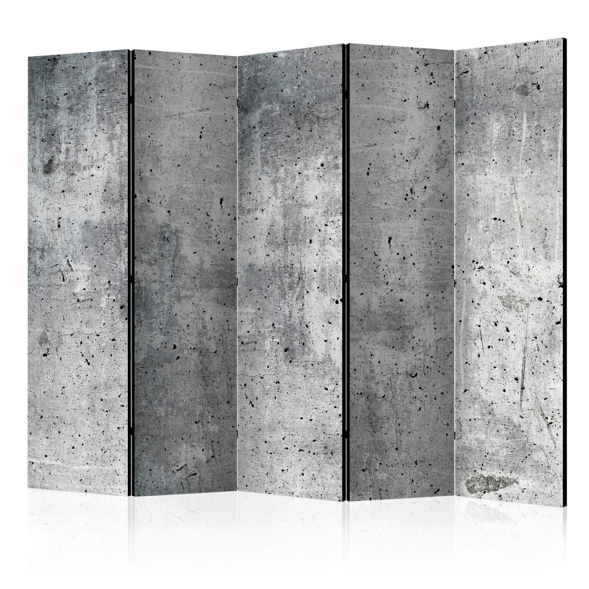 Paravan din 5 parti - Beton proaspat - 225 x 172 cm
