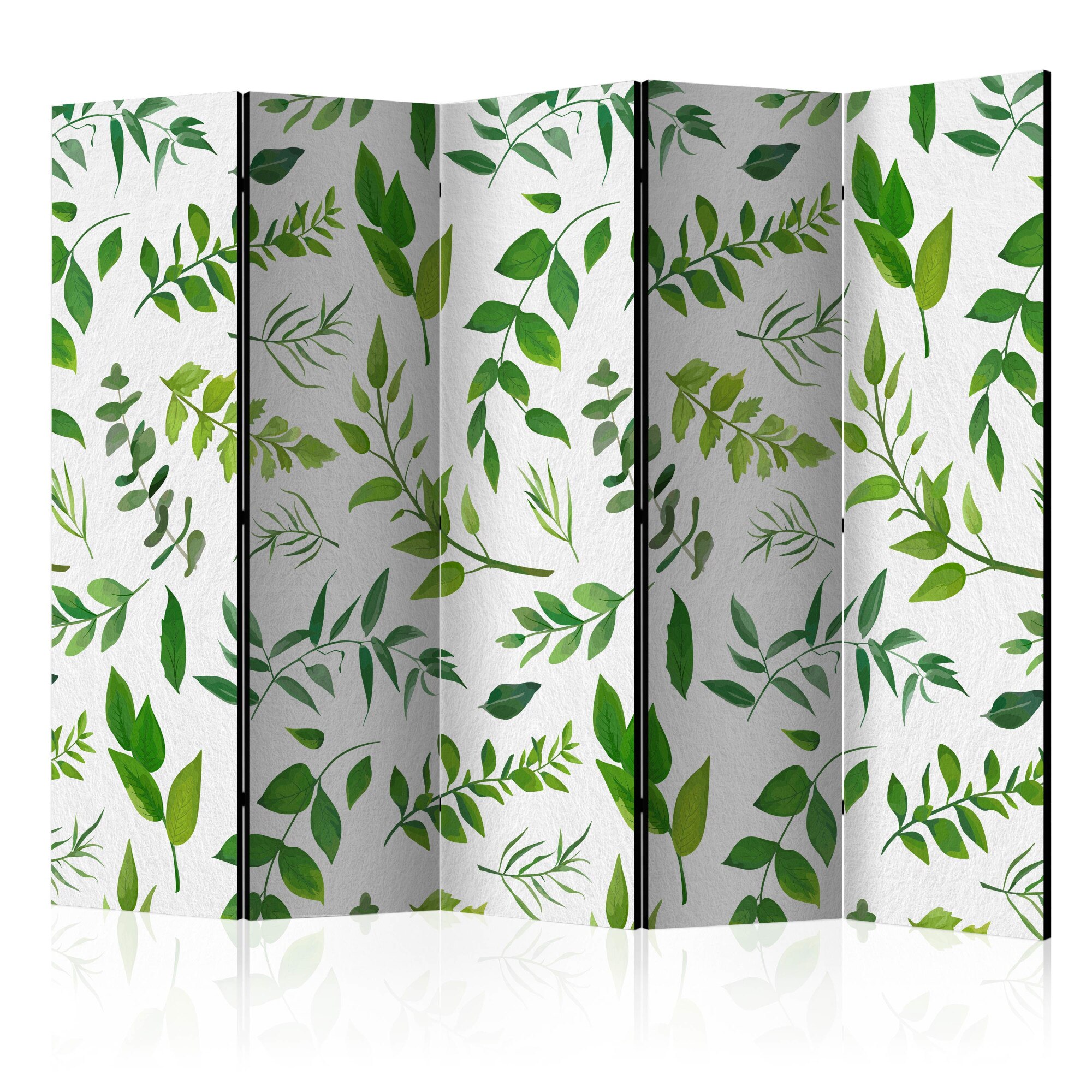 Paravan din 5 parti - Crengute verzi - 225 x 172 cm