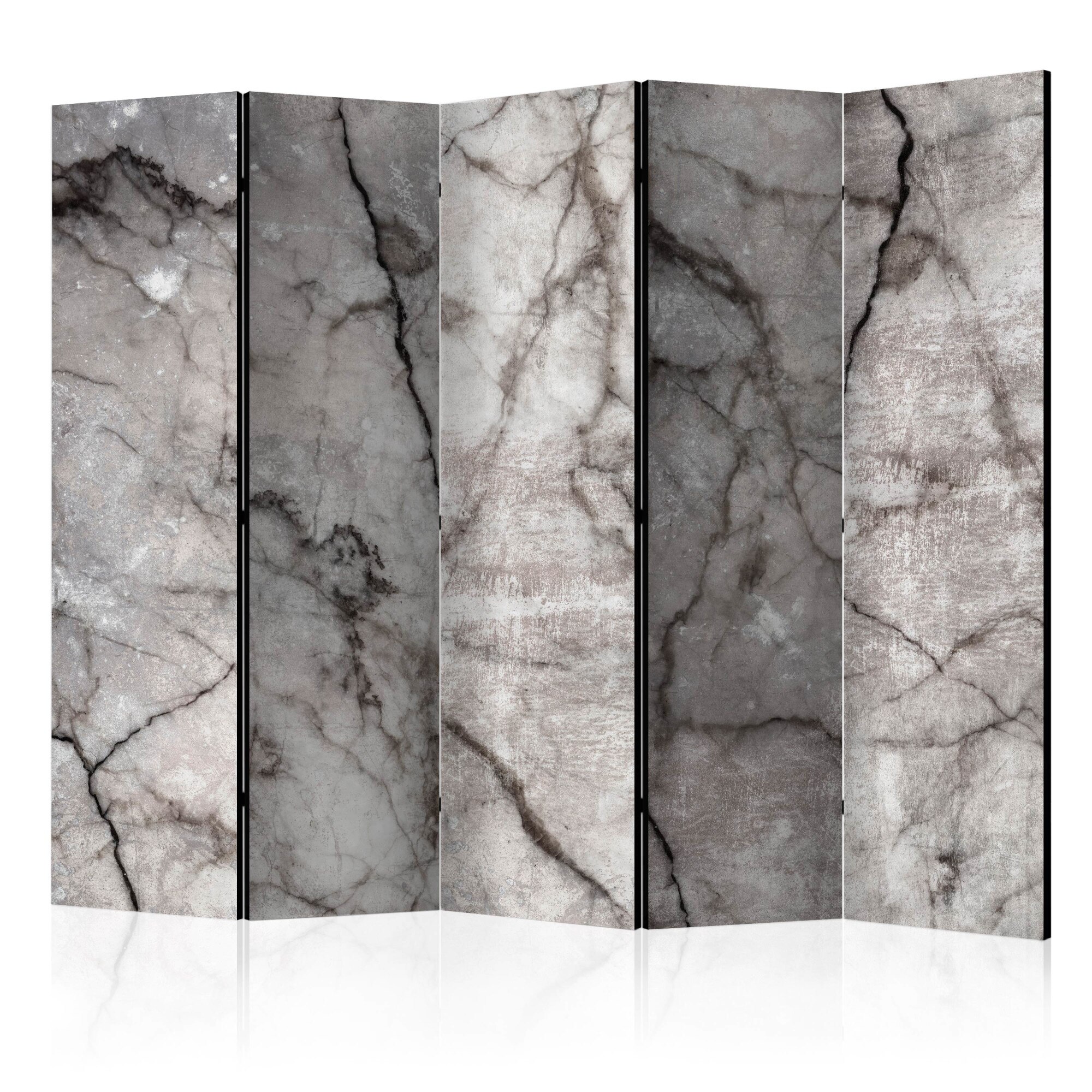 Paravan din 5 parti - Marmura gri II - 225 x 172 cm