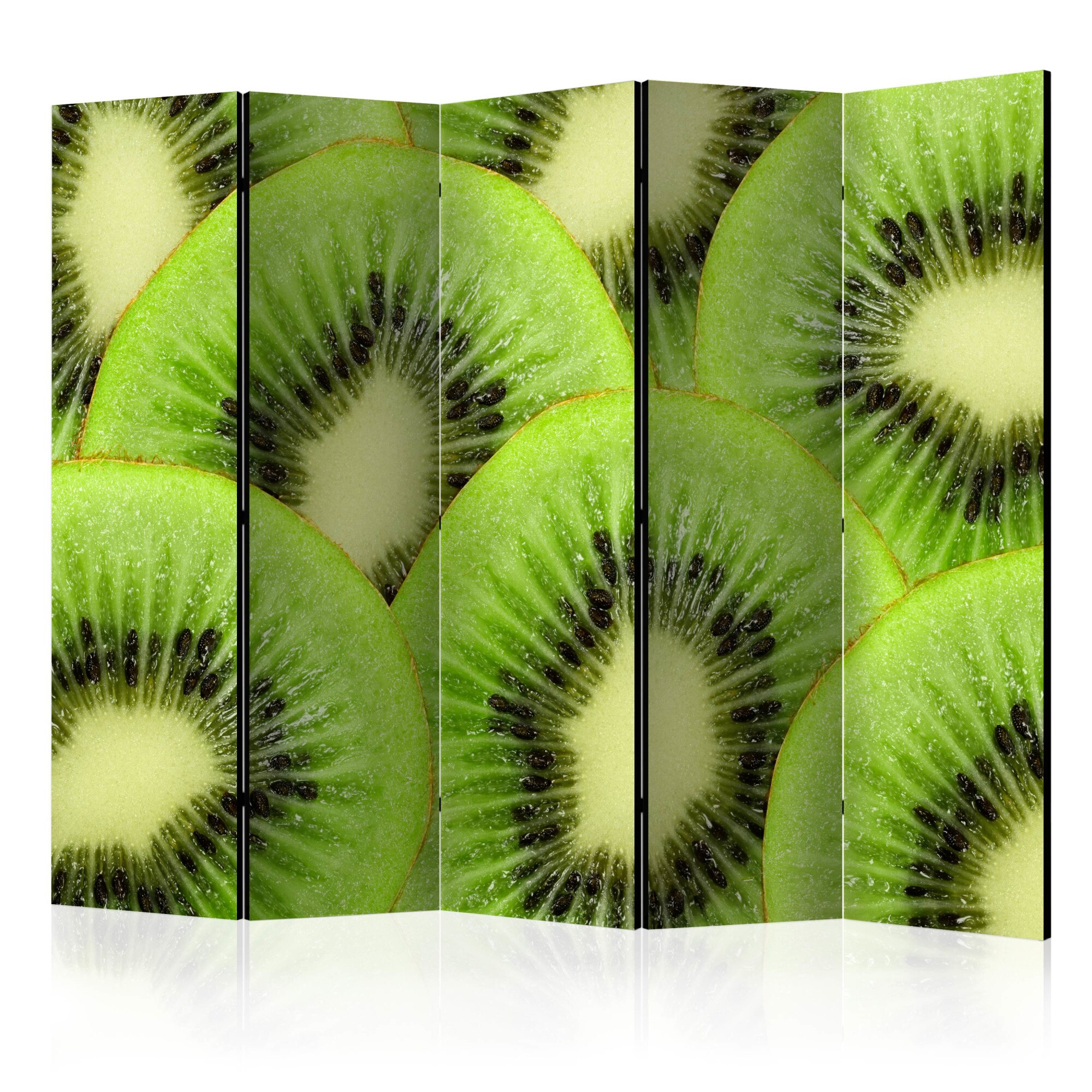 Paravan din 5 parti - Felii de kiwi - 225 x 172 cm