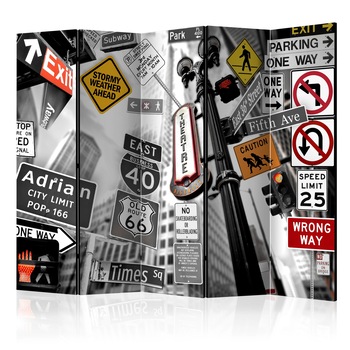 Paravan din 5 parti - New York Signs II - 225 x 172 cm Paravan din 5 parti - New York Signs II - 225 x 172 cm