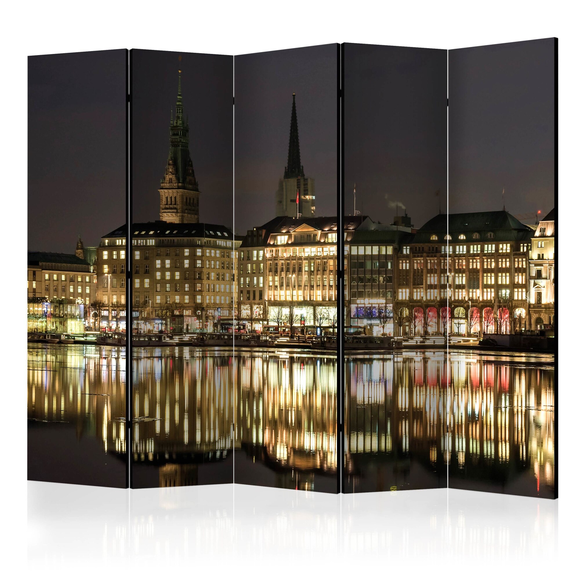 Paravan din 5 parti - Noaptea la Hamburg II - 225 x 172 cm
