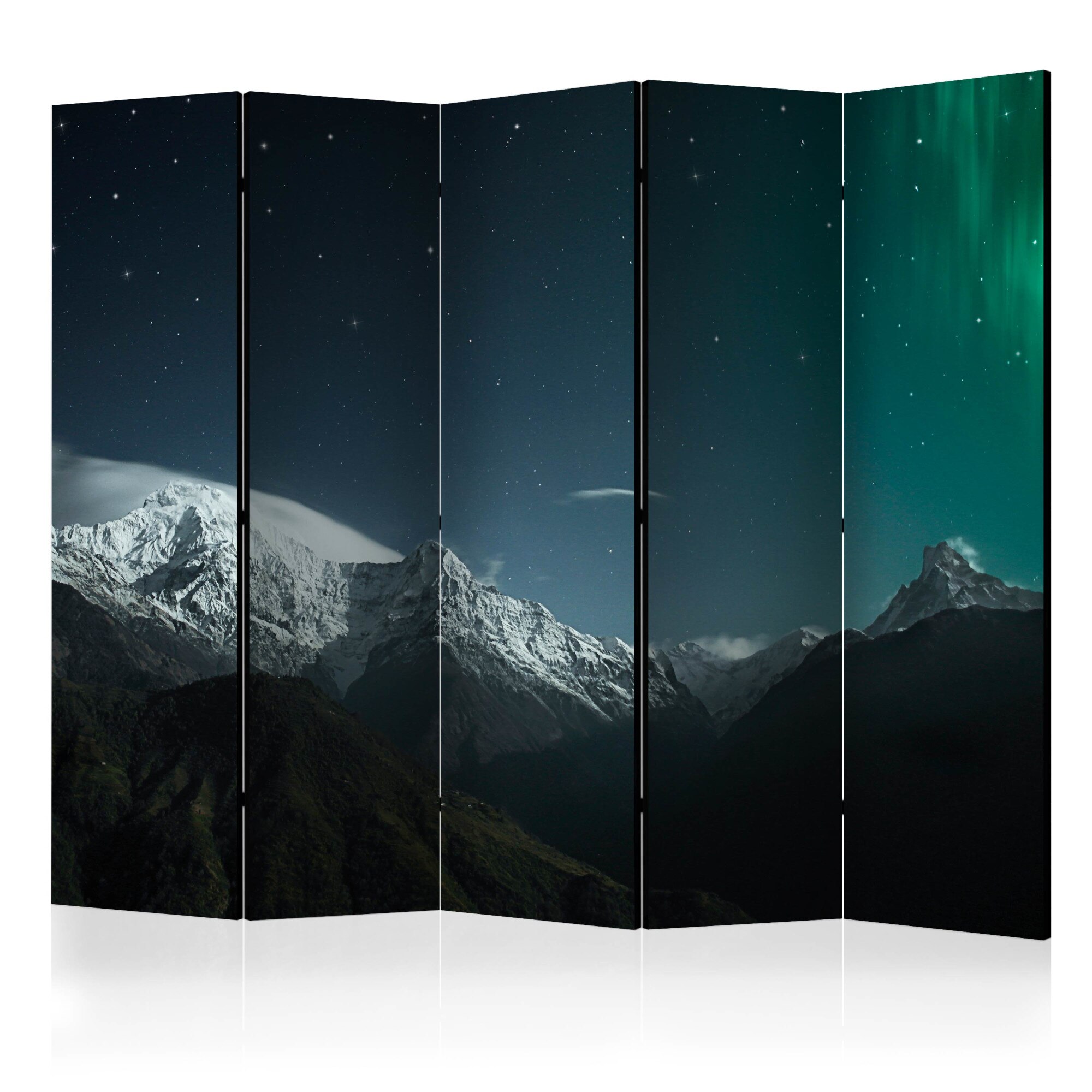Paravan din 5 parti - Aurora boreala - 225 x 172 cm
