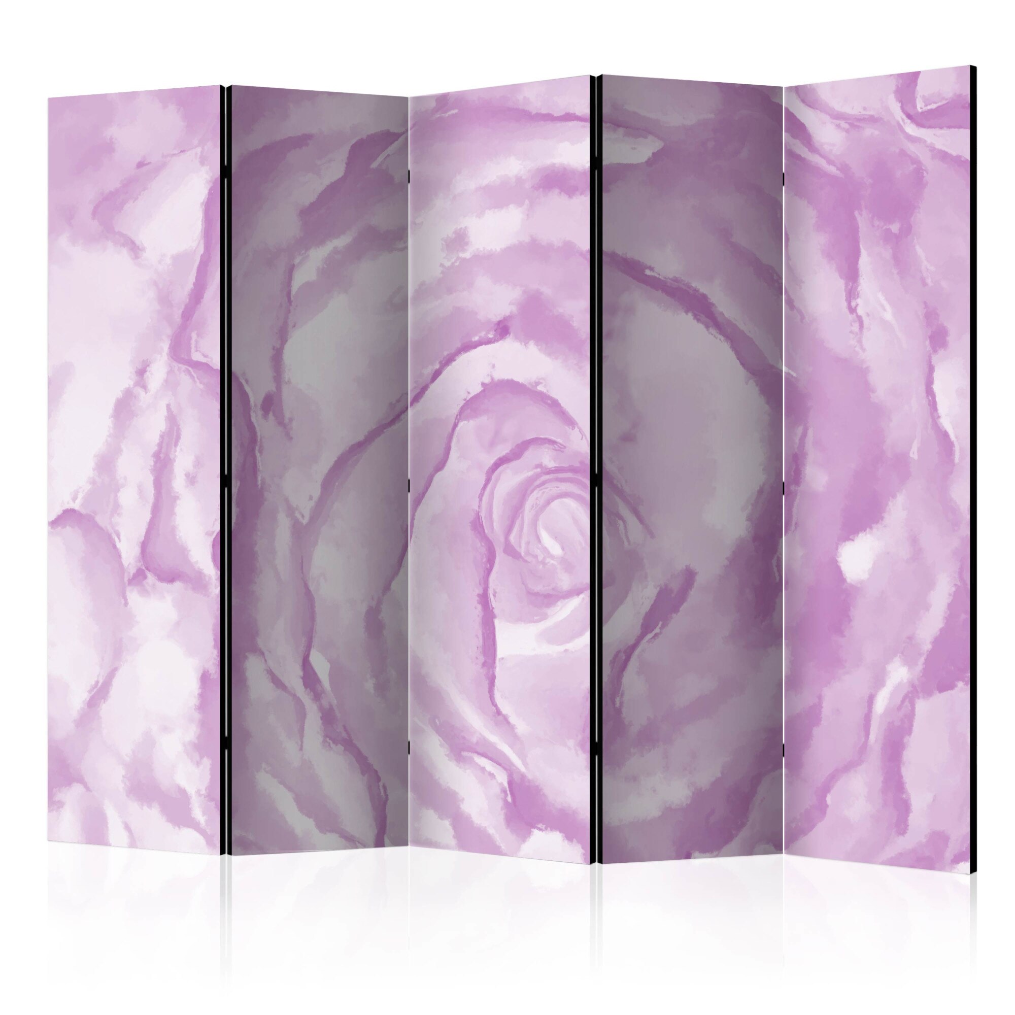 Paravan din 5 parti - Trandafir roz - 225 x 172 cm