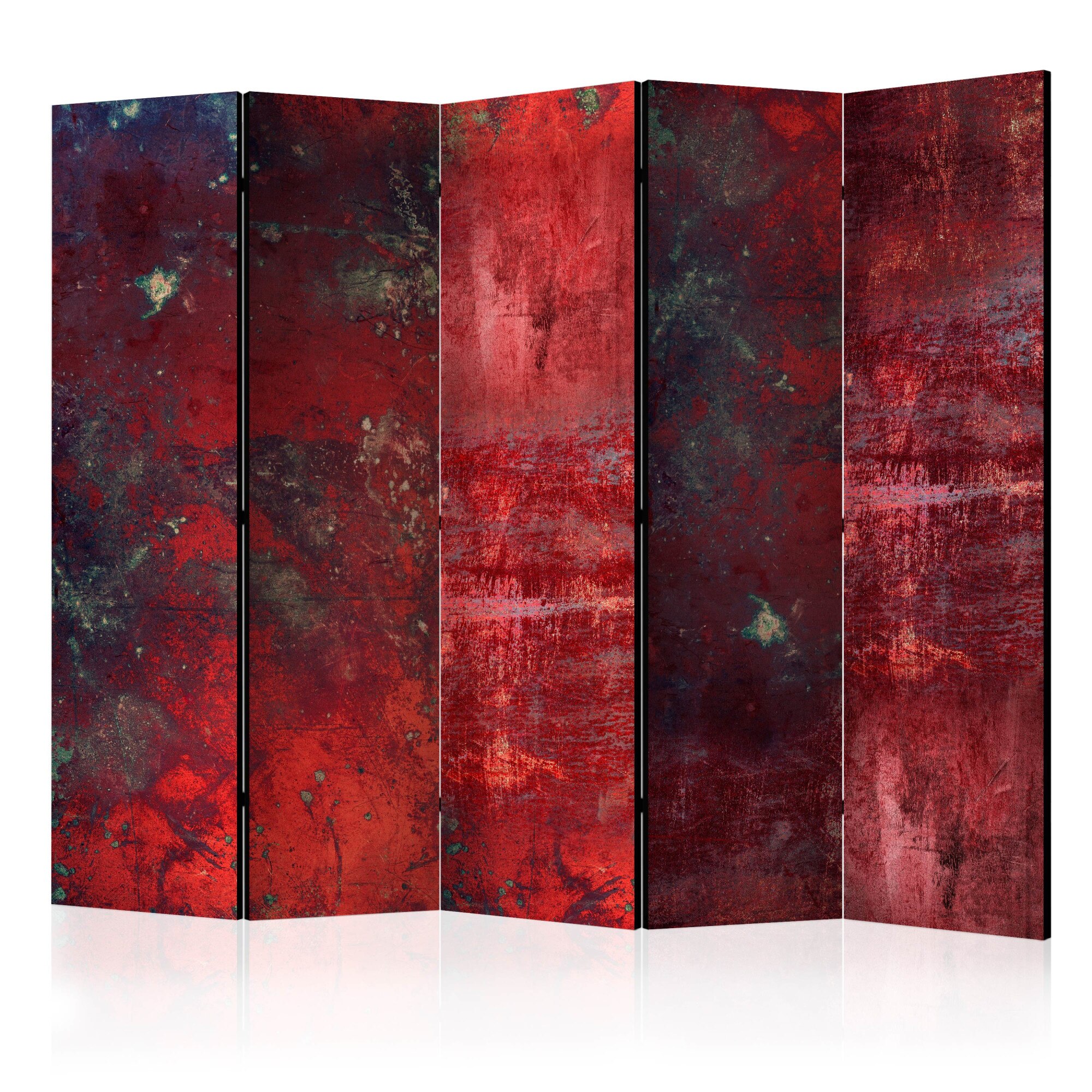 Paravan din 5 parti - Beton roSu - 225 x 172 cm
