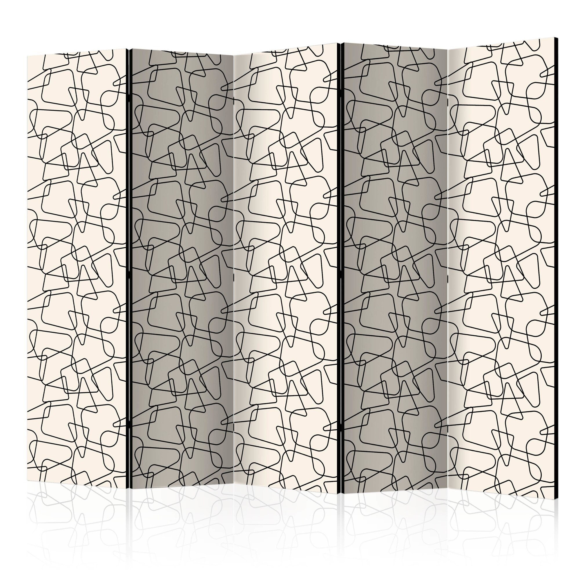 Paravan din 5 parti - Geometrie rotunjita - 225 x 172 cm