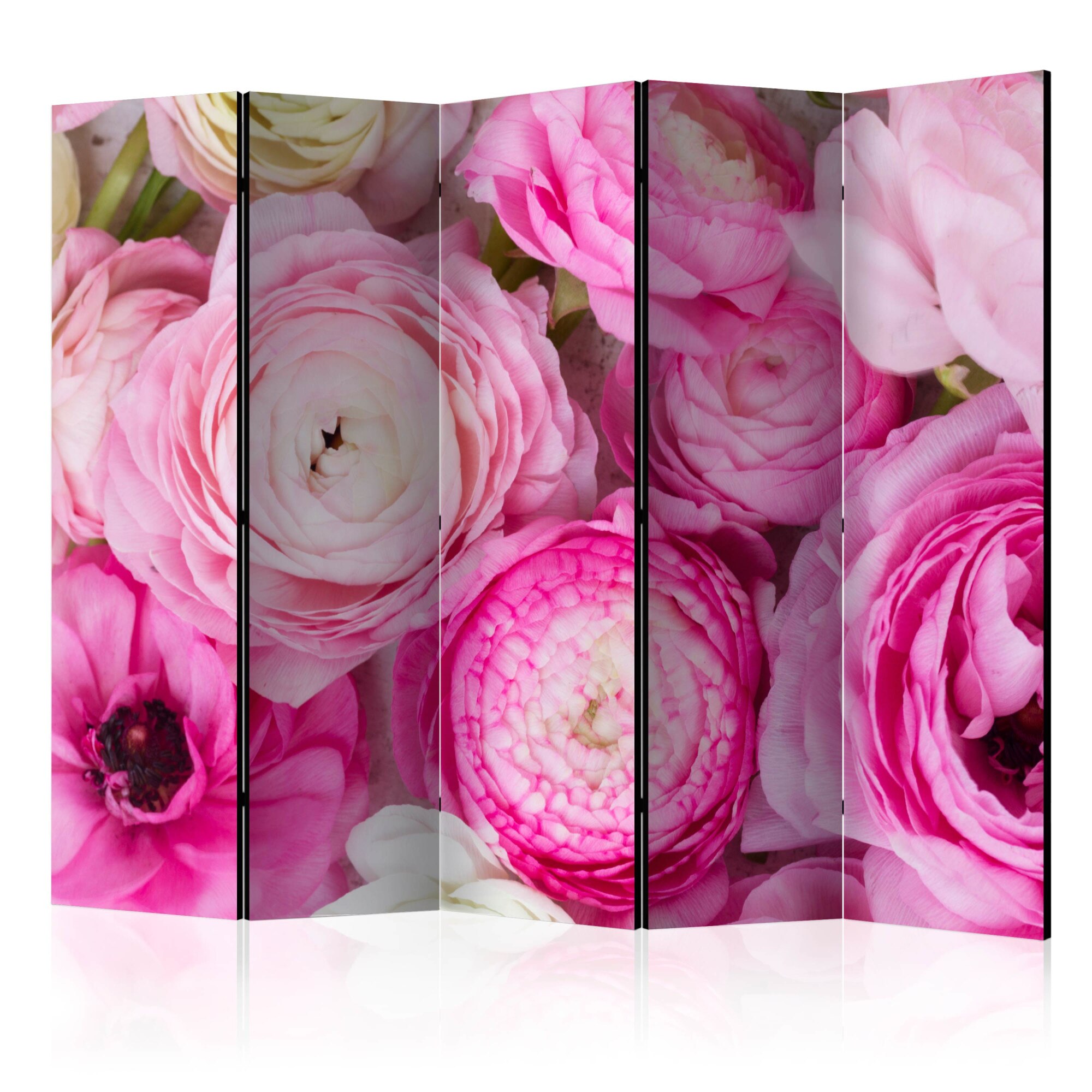 Paravan din 5 parti - Flori de Ranunculus II - 225 x 172 cm