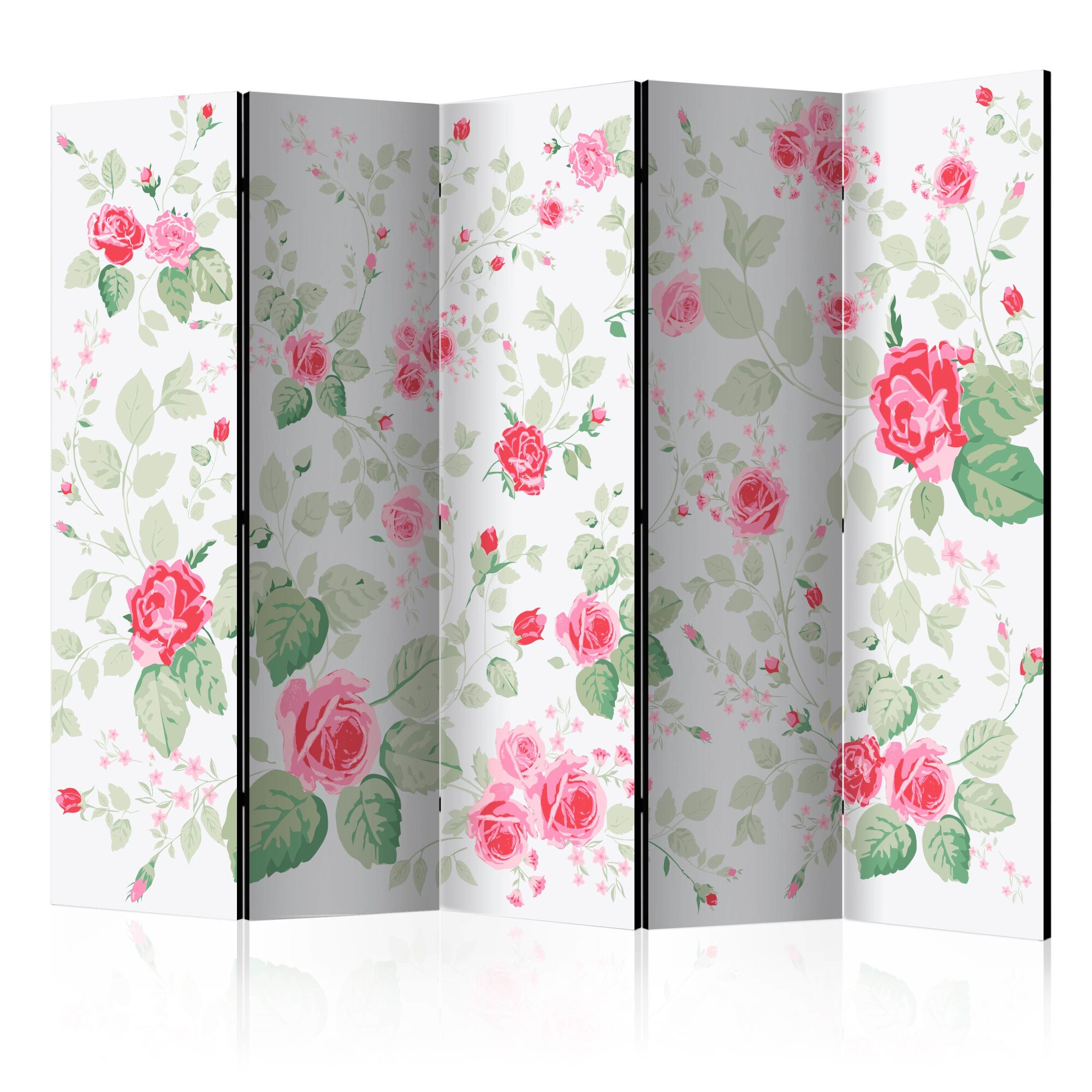 Paravan din 5 parti - Rosy placere - 225 x 172 cm