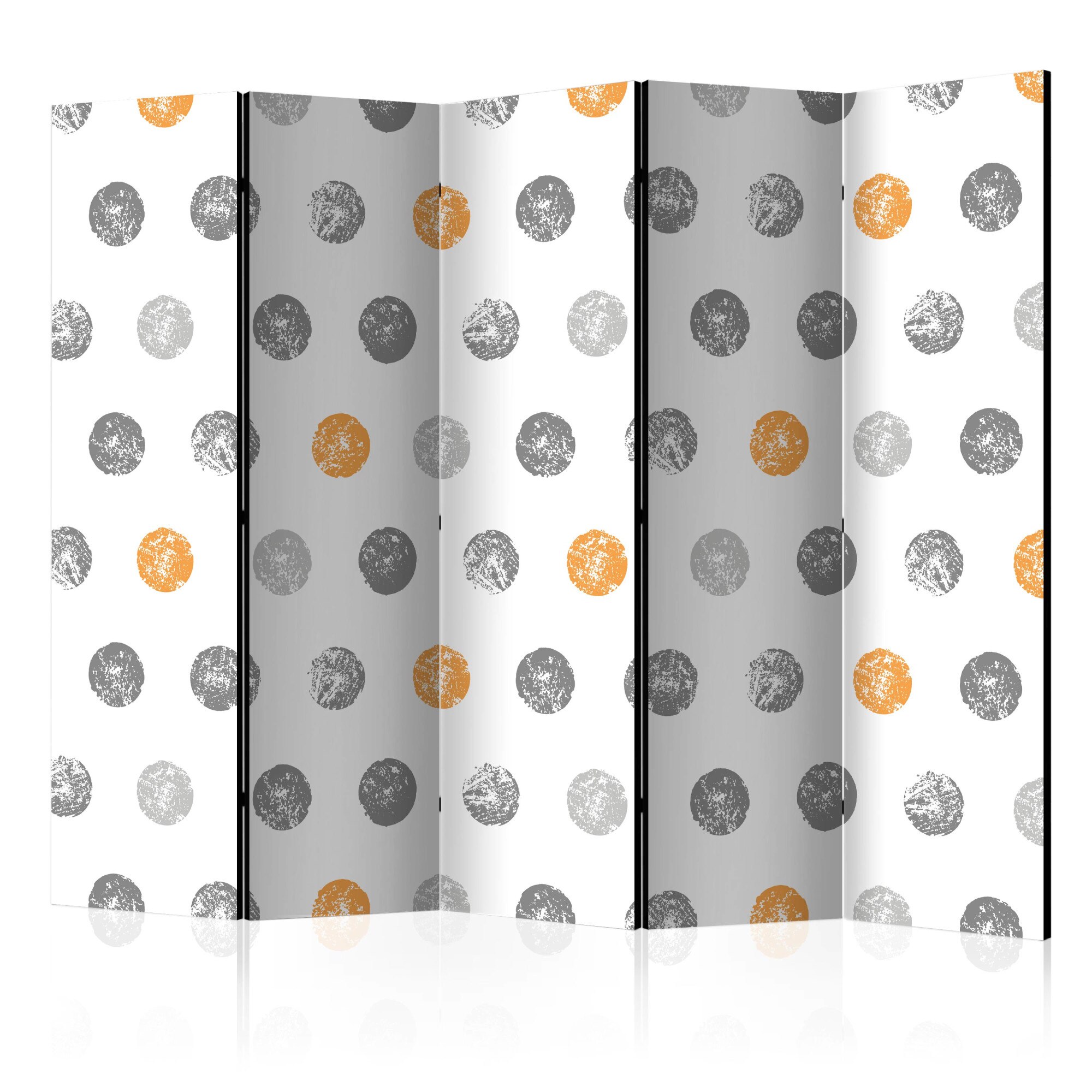 Paravan din 5 parti - Timbre rotunde - 225 x 172 cm