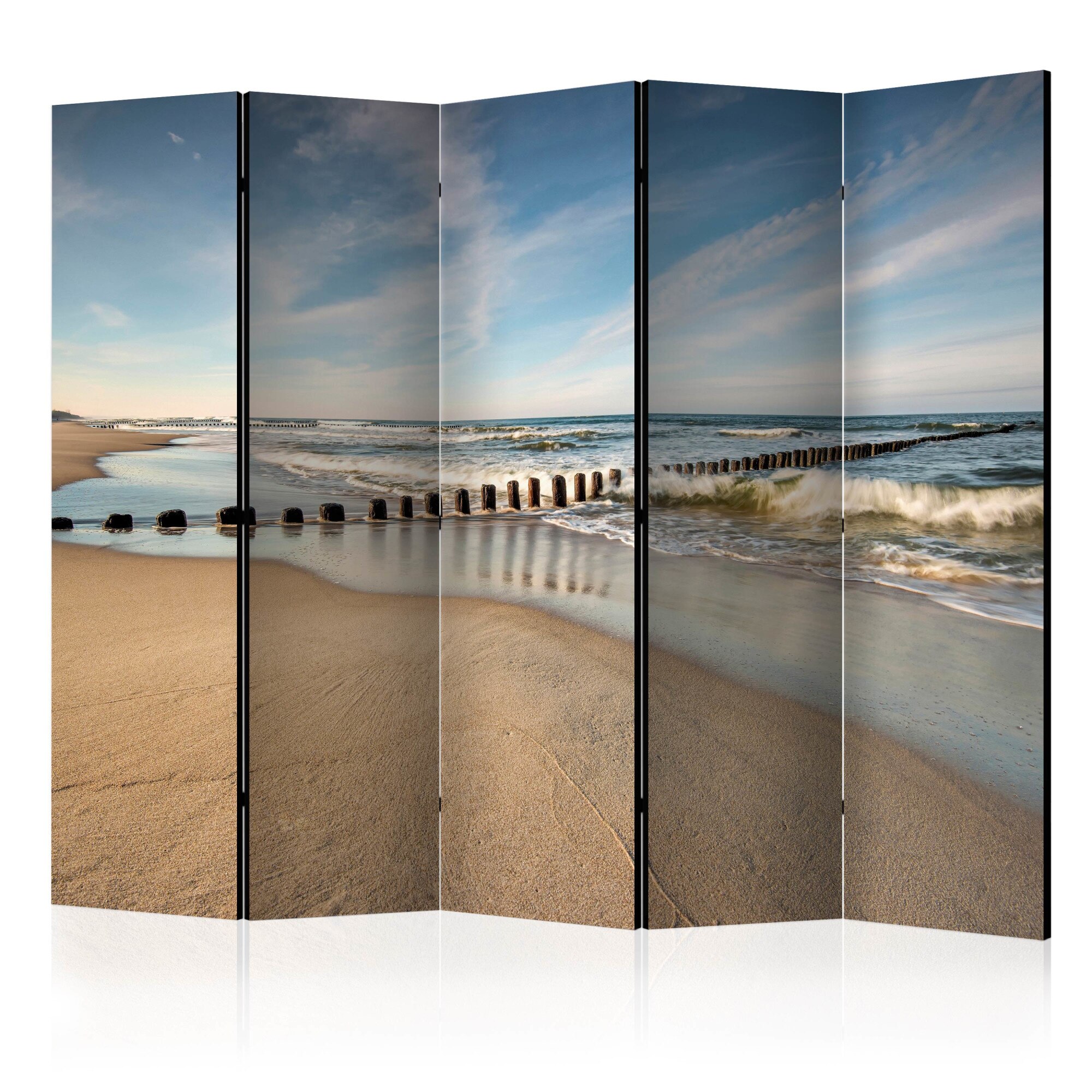 Paravan din 5 parti - Briza marina - 225 x 172 cm