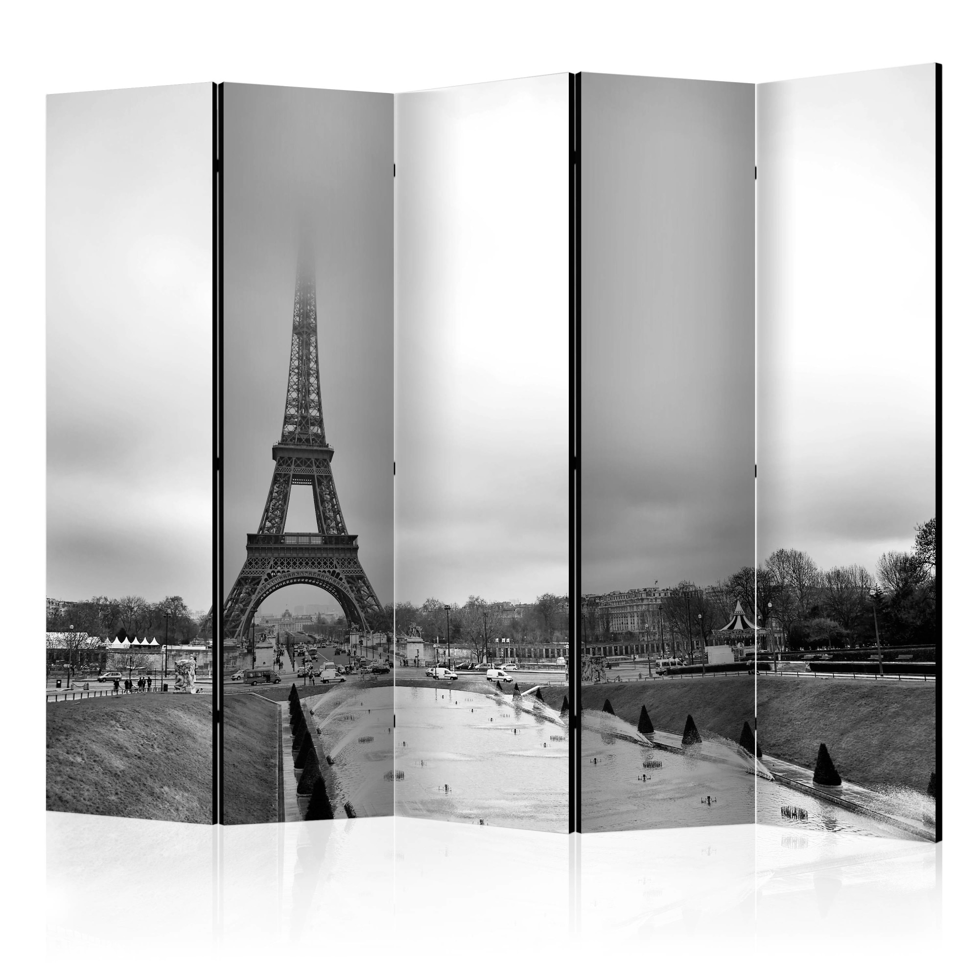 Paravan din 5 parti - Turn In ceata II - 225 x 172 cm