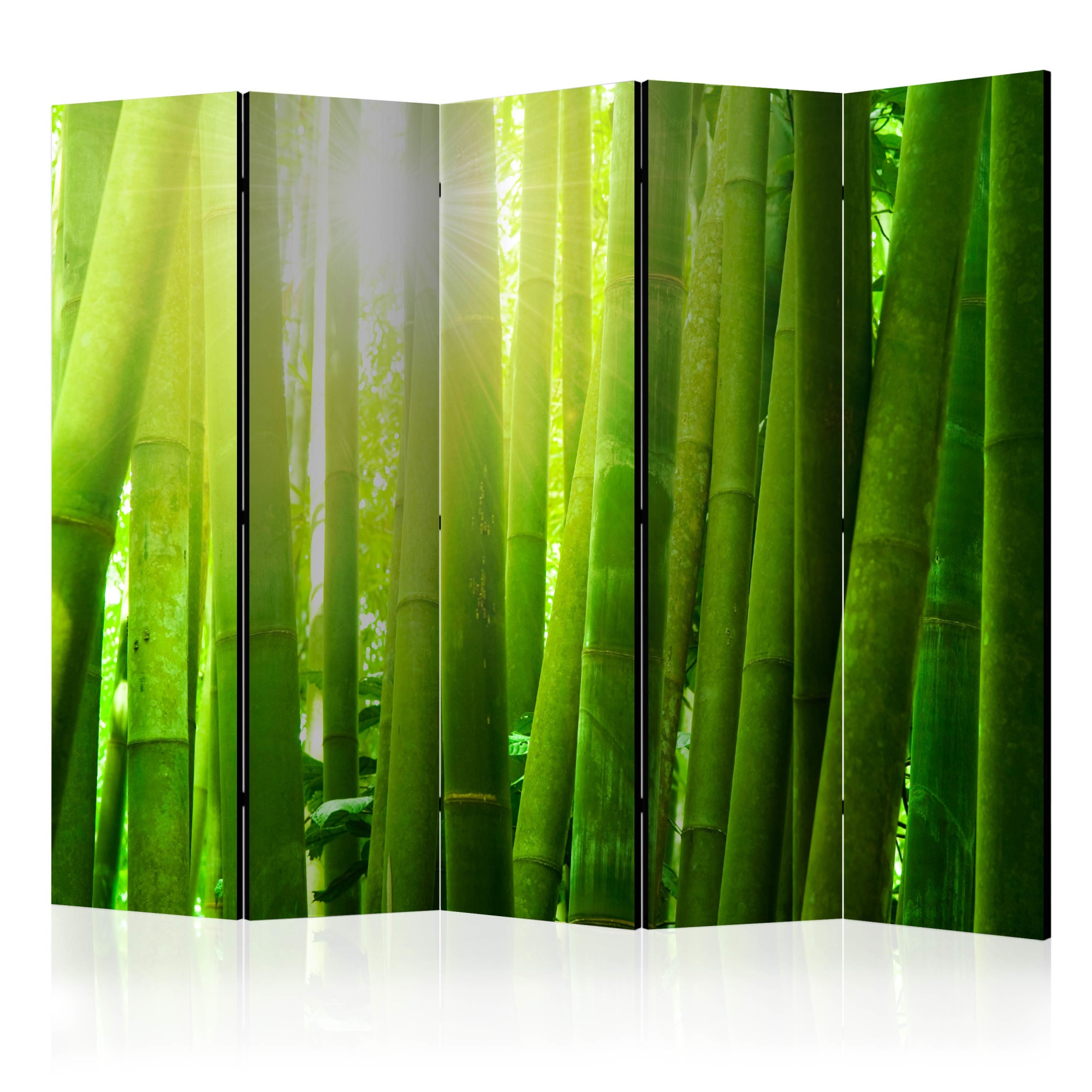 Paravan din 5 parti - Soarele Si bambusul - 225 x 172 cm