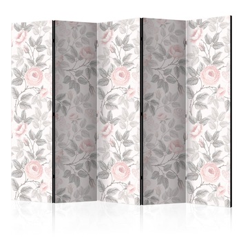 Paravan din 5 parti - Trandafiri de acuarela - 225 x 172 cm Paravan din 5 parti - Trandafiri de acuarela - 225 x 172 cm