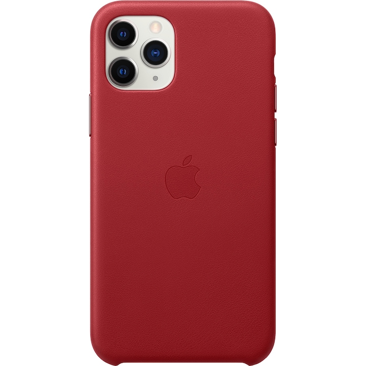 Предпазен калъф Apple за iPhone 11 Pro, Кожен, Red