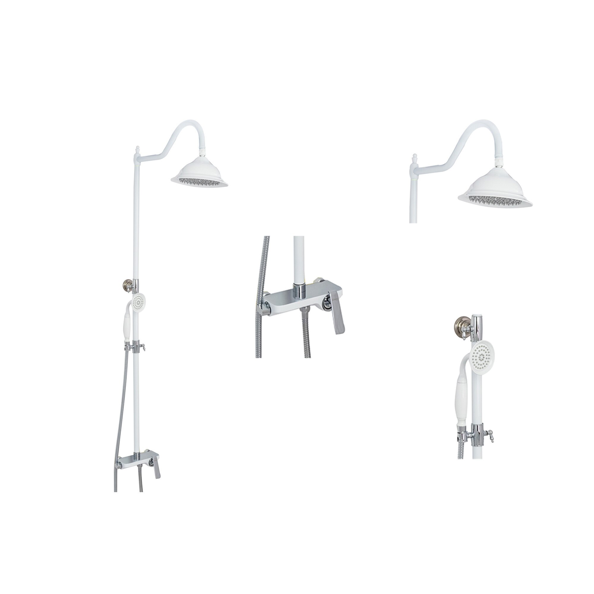 Coloana dus 3 functii white crom TRENDY S