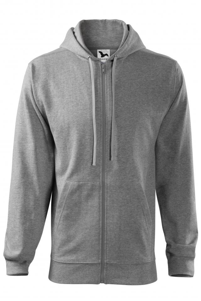 Hanorac pentru barbati Trendy Zipper, Gri inchis