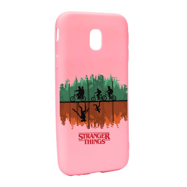 Husa de protectie Stranger Things pentru Samsung Galaxy J7 2018, rezistenta la uzura, anti-alunecare, din silicon Premium, P279