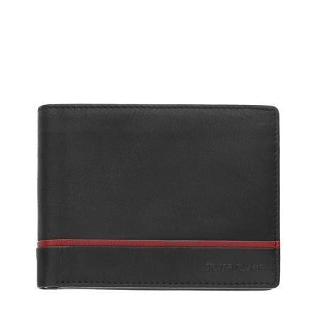 Portofel Silver Flame, SFT0707, Negru, Piele autentica
