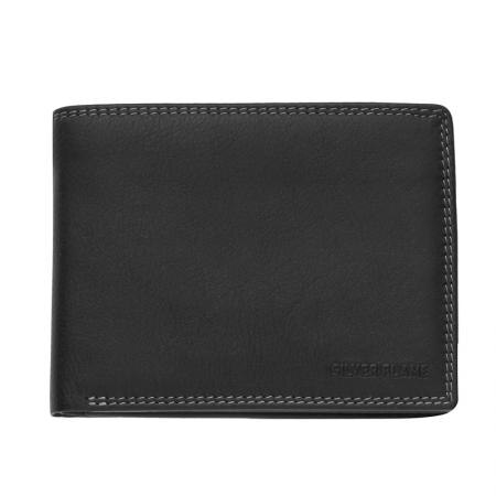 Portofel Silver Flame, SFT0713, Negru, Piele autentica