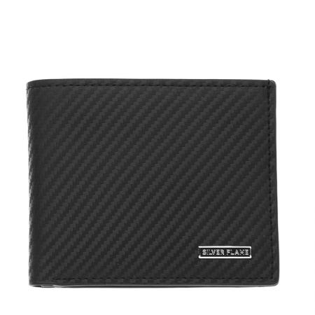 Portofel Silver Flame, SFM0128, Negru, Piele autentica