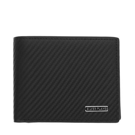 Portofel Silver Flame, SFM0129, Negru, Piele autentica