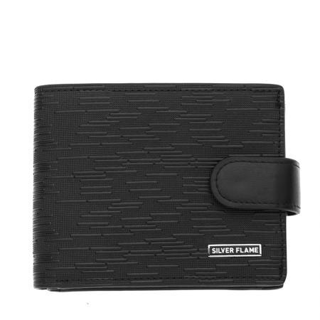 Portofel Silver Flame, SFM0726, Negru, Piele autentica