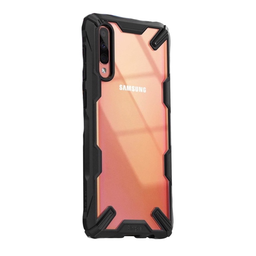 Husa Samsung Galaxy A70 Ringke FUSION X Transparent/Negru