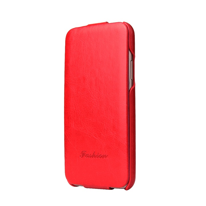 Калъф за iPhone SE 3 (2022), SE 2 (2020), iPhone 8, iPhone 7, CaseMe, фина кожа, тип вертикален flip cover, Червено