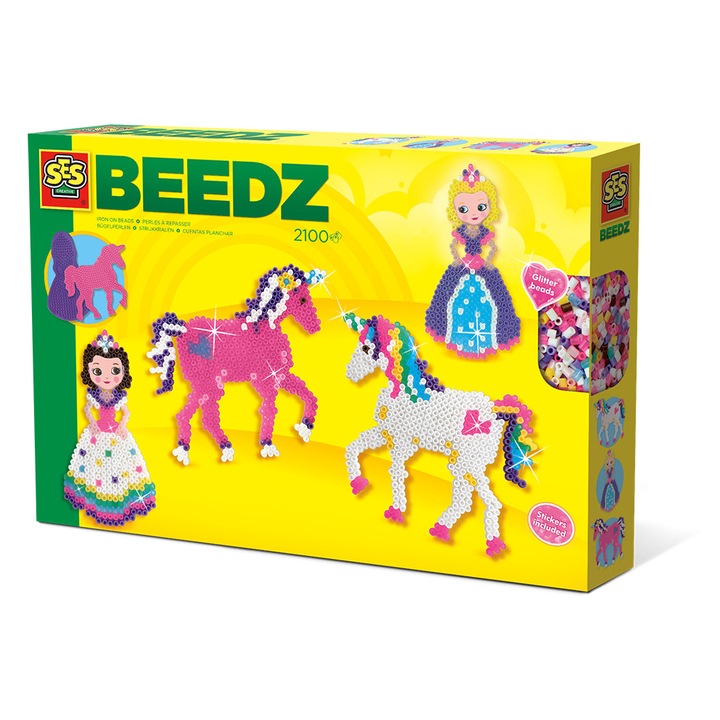 Set de constructie, Beedz - Inorogi si Printese (2100 buc) SES Creative