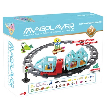 Joc de constructie magnetic MAGPLAYER - Train Magnetic Blocks 77 pcs Joc de constructie magnetic MAGPLAYER - Train Magnetic Blocks 77 pcs
