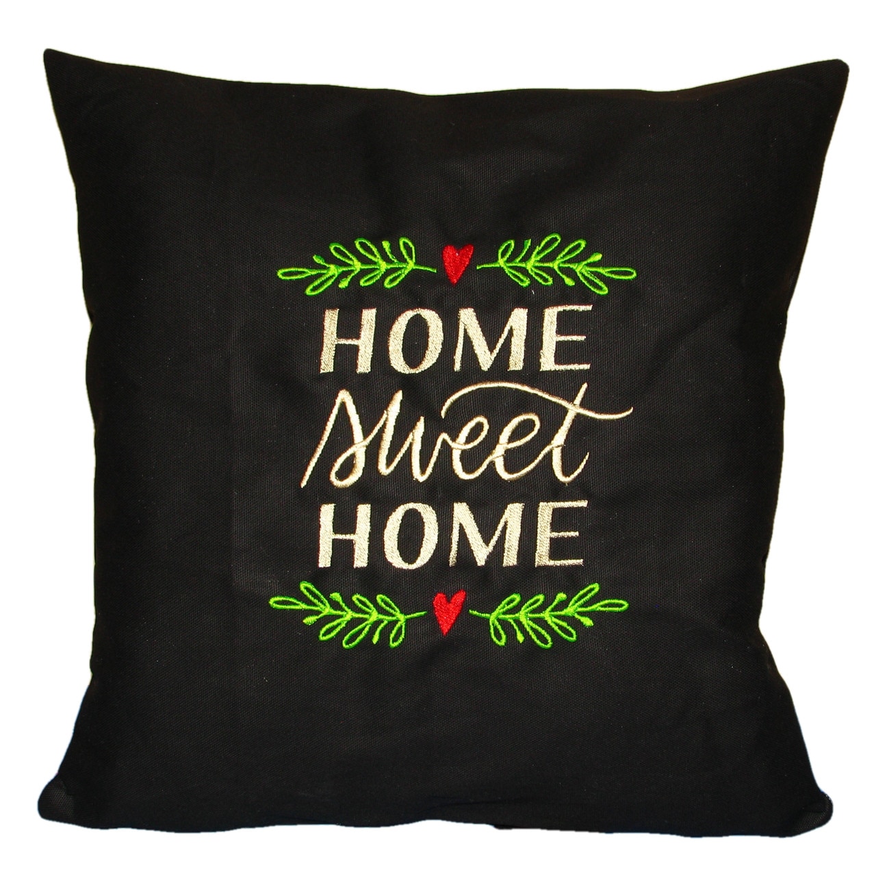Perna decorativa Home Sweet Home, negru, model 2, Happy Gifts, 40 x 40 cm