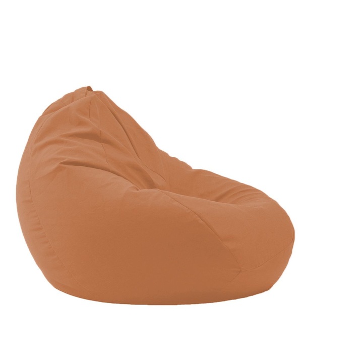 Fotoliu Pufrelax tip Sac Nirvana Grande Gama Premium Textil, Terracotta Orange, husa detasabila, umplut cu perle polistiren