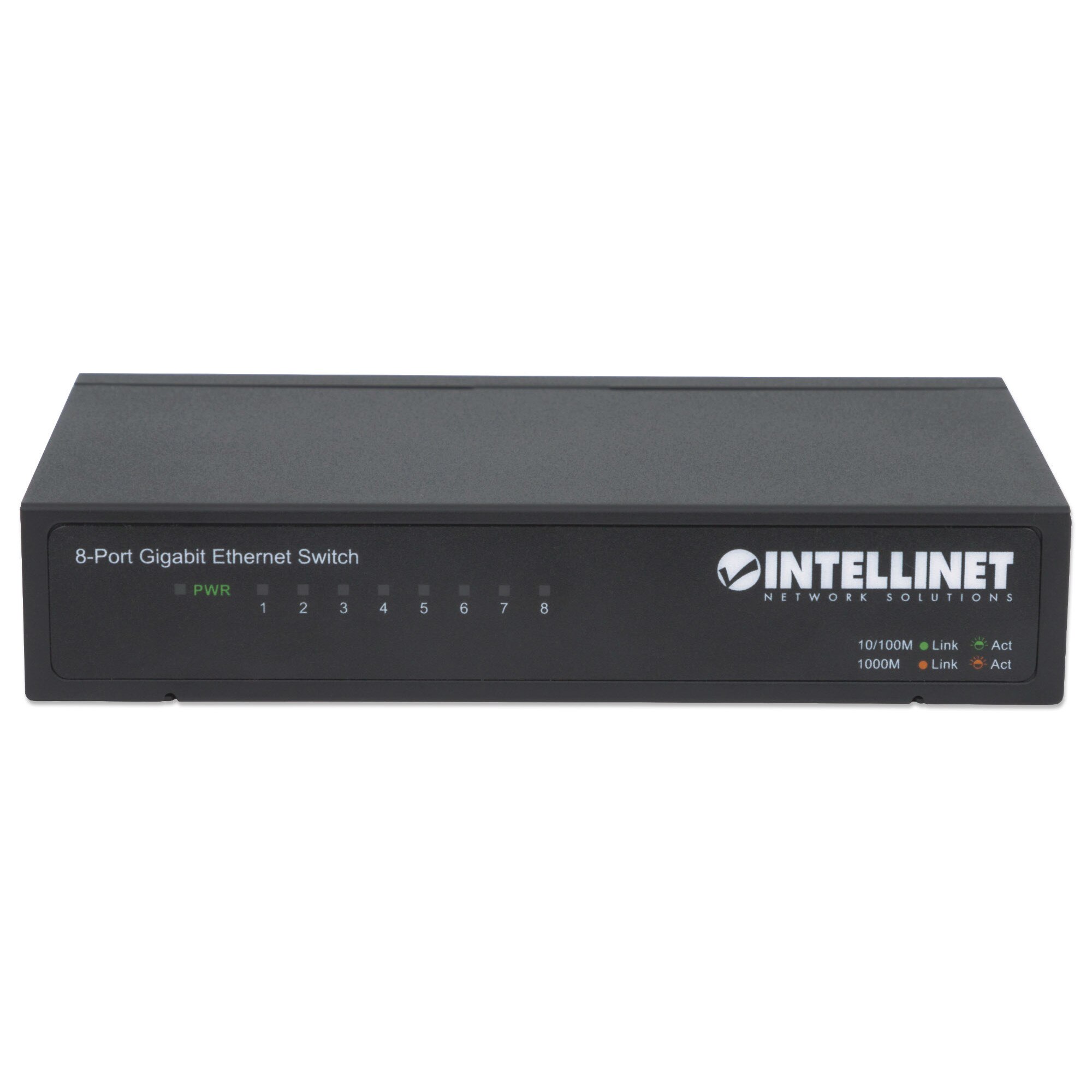 Switch Gigabit Intellinet 530347, 8 x 10/100/1000 Mbps, RJ45, metal, Negru
