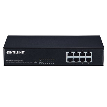 Switch Intellinet 560764, PoE / PoE + 140W, 8 x 10/100 Mbps, RJ45, din metal, Negru Switch Intellinet 560764, PoE / PoE + 140W, 8 x 10/100 Mbps, RJ45, din metal, Negru