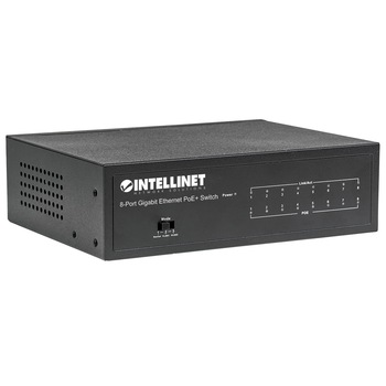Switch Intellinet 561204, gigabit PoE / PoE + 60W, 8 x 10/100/1000 Mbps RJ45, VLAN, desktop, Negru Switch Intellinet 561204, gigabit PoE / PoE + 60W, 8 x 10/100/1000 Mbps RJ45, VLAN, desktop, Negru
