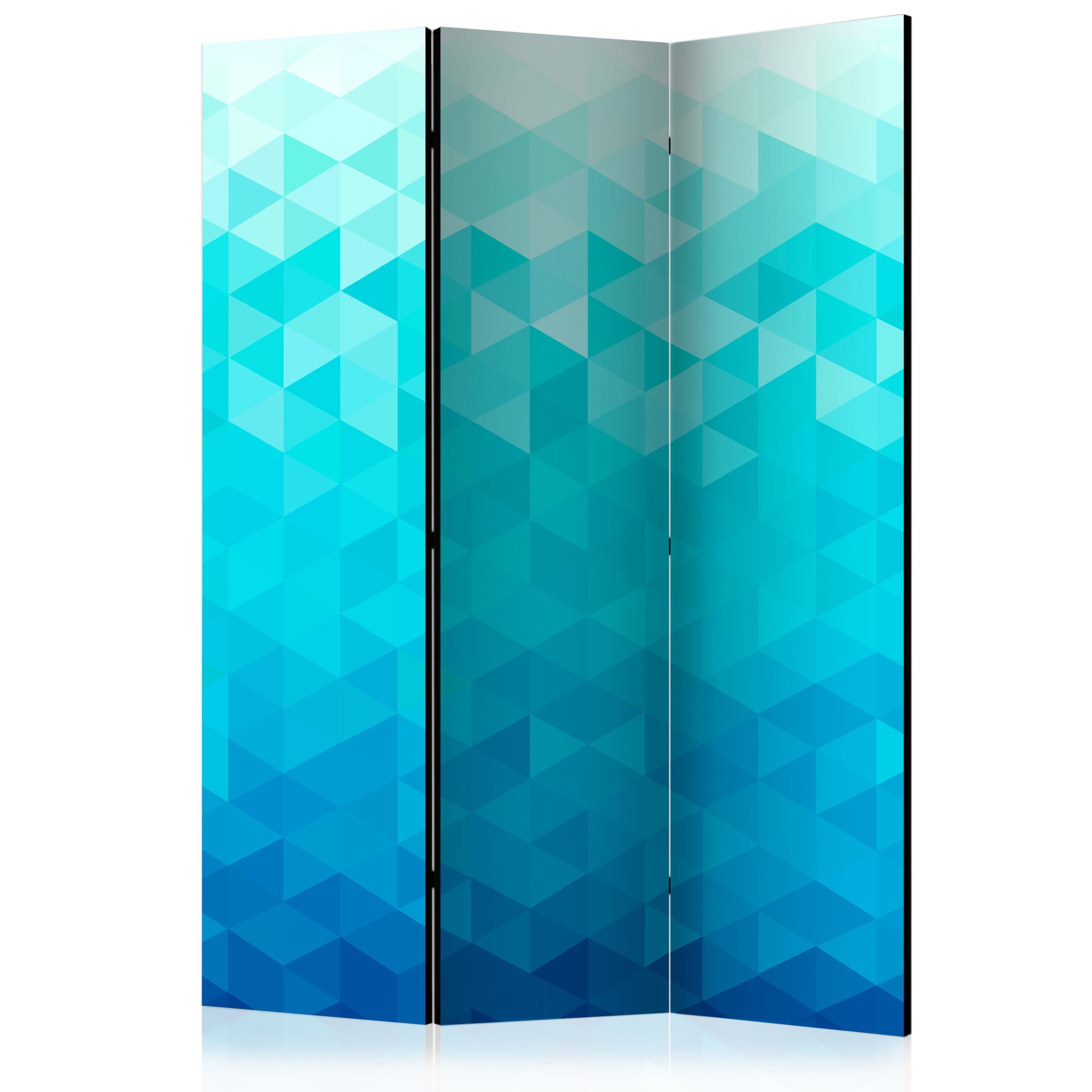 Paravan din 3 parti - Pixel azur - 135 x 172 cm