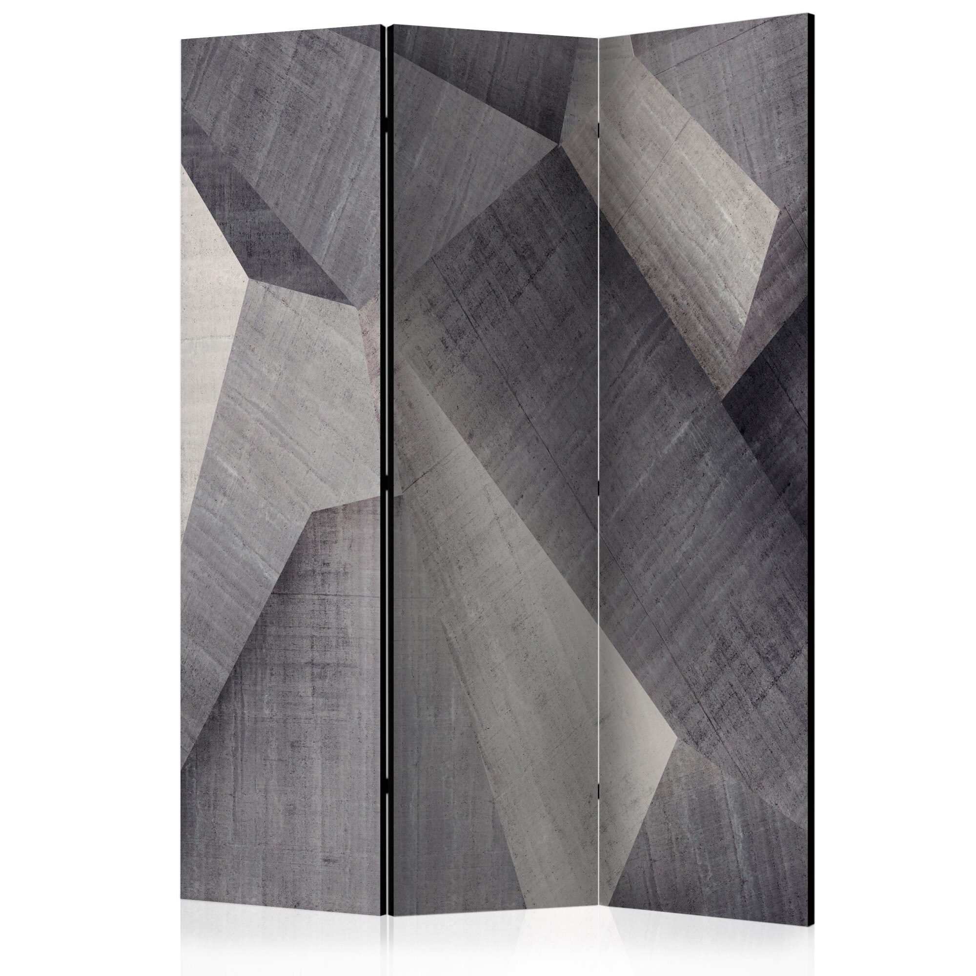 Paravan din 3 parti - Blocuri de beton abstracte - 135 x 172 cm