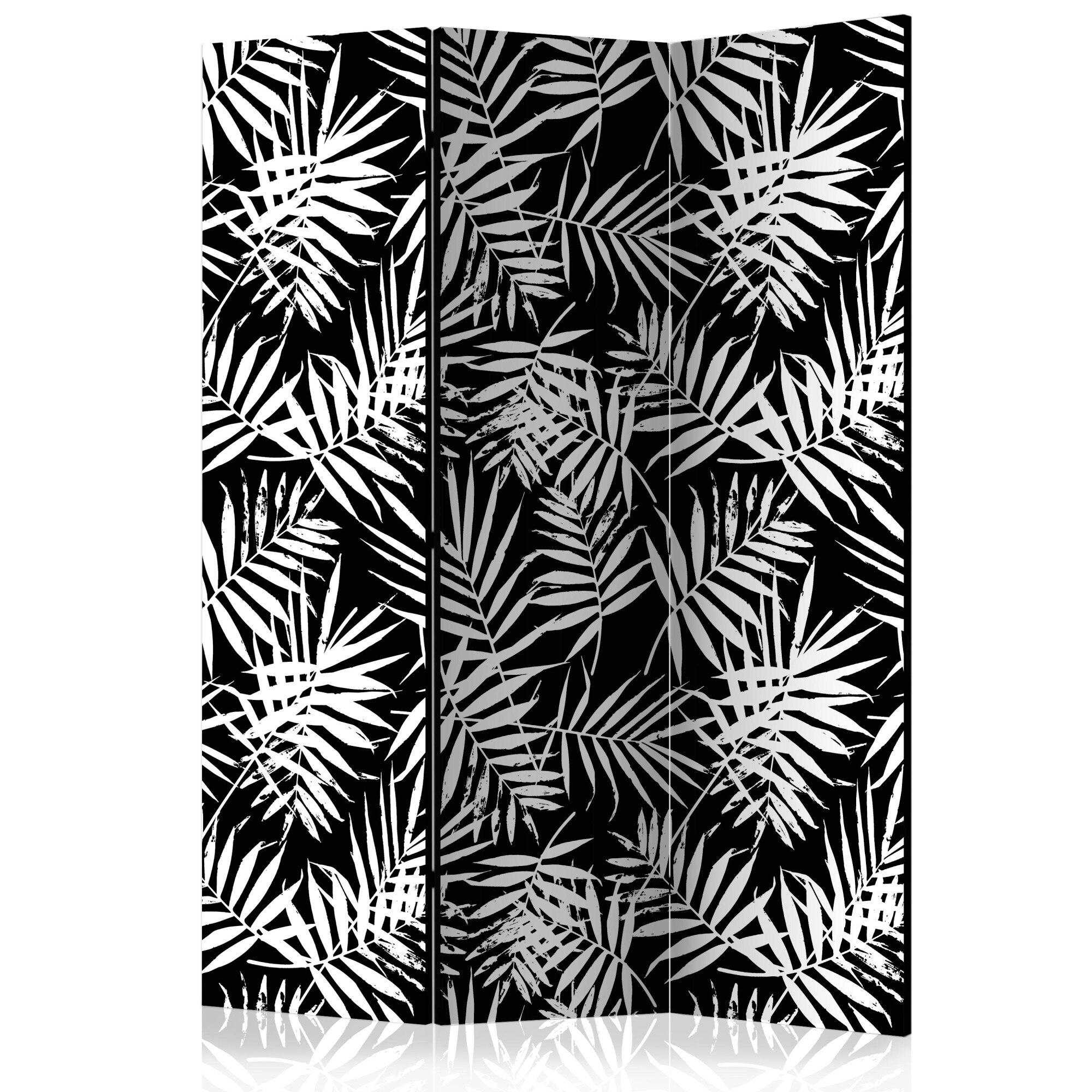 Paravan din 3 parti - Jungla alb-negru - 135 x 172 cm