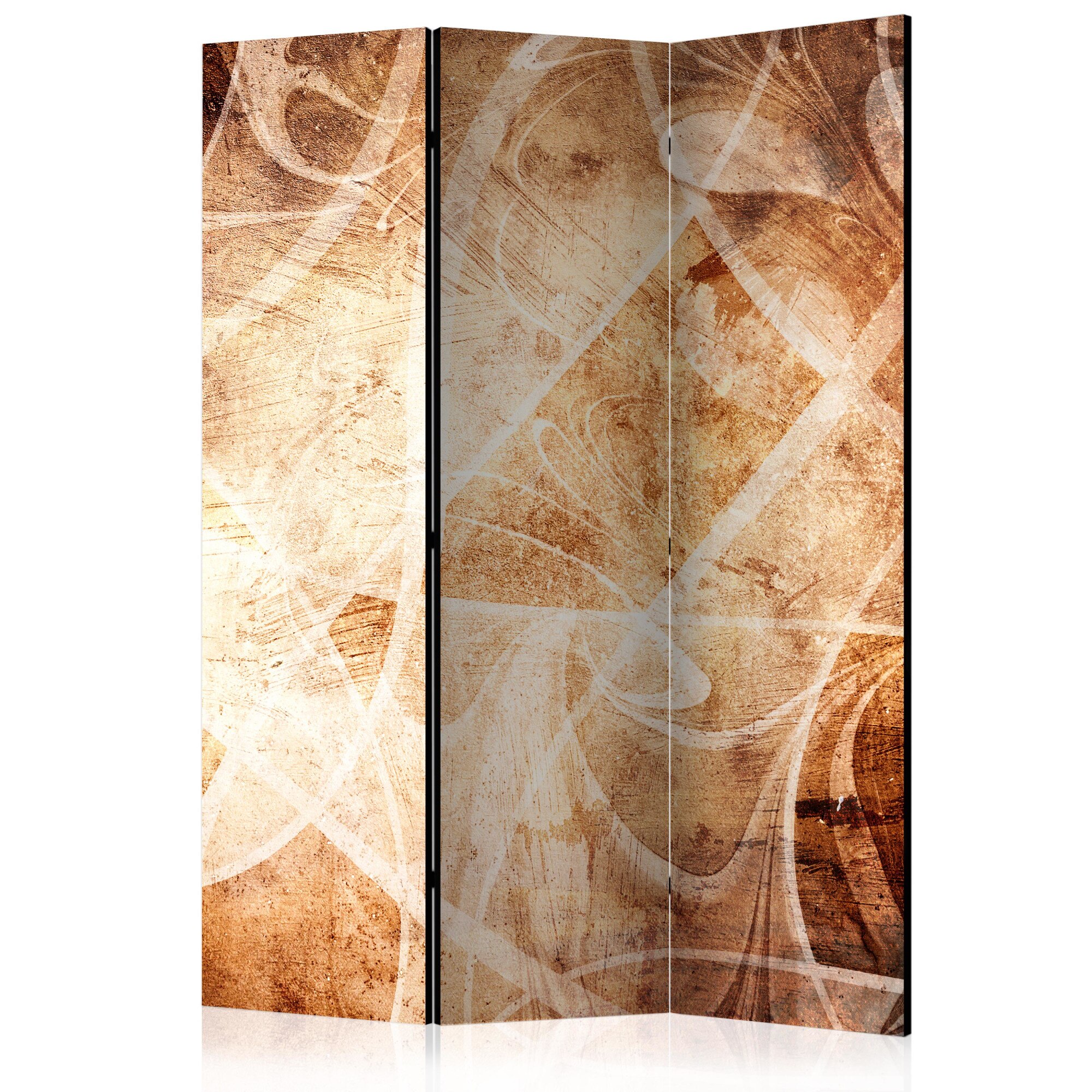 Paravan din 3 parti - Textura maro - 135 x 172 cm