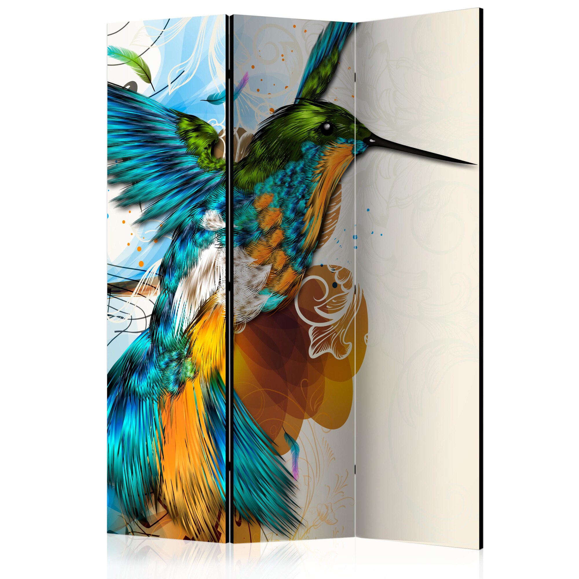 Paravan din 3 parti - Muzica pasarilor - 135 x 172 cm