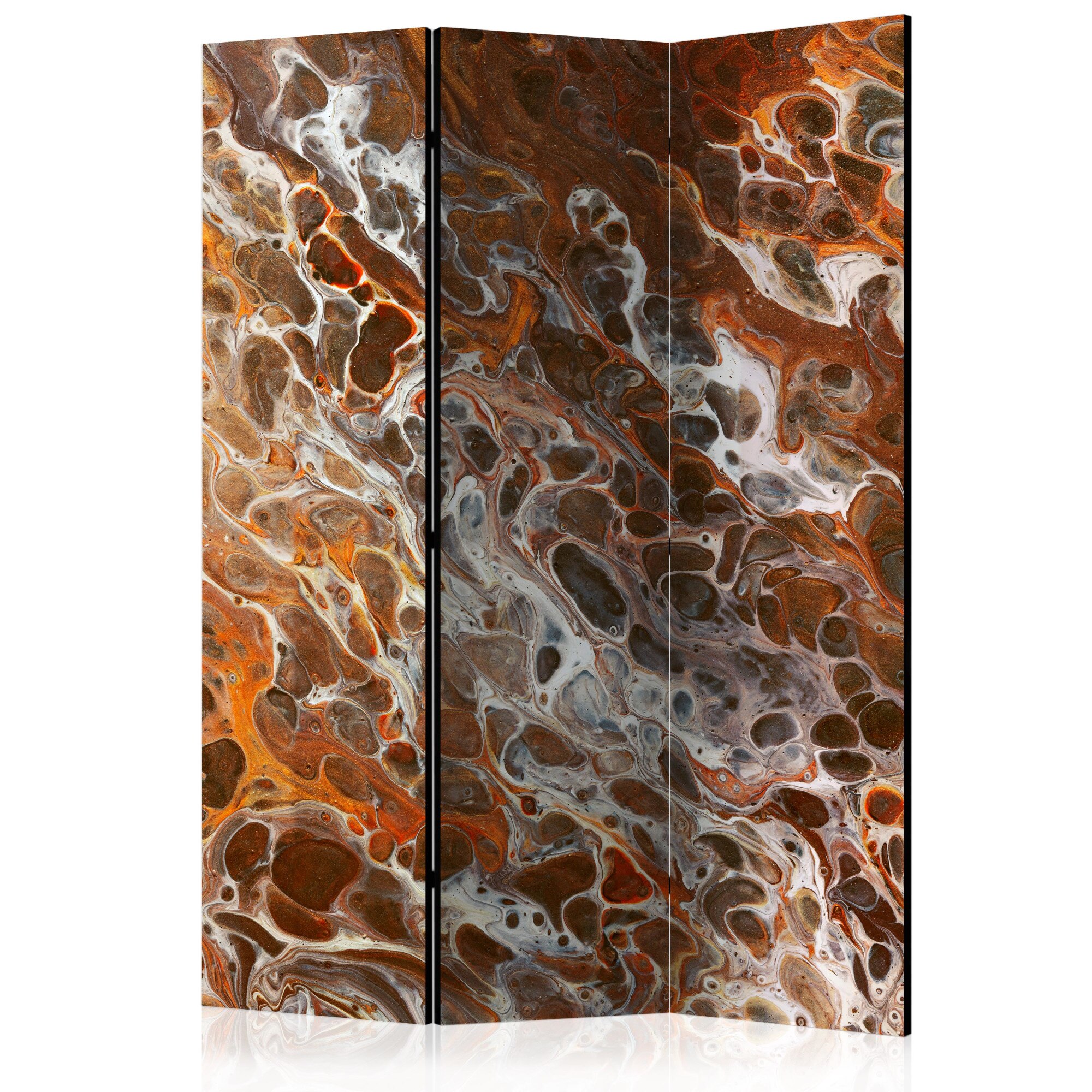 Paravan din 3 parti - Cratere brune - 135 x 172 cm