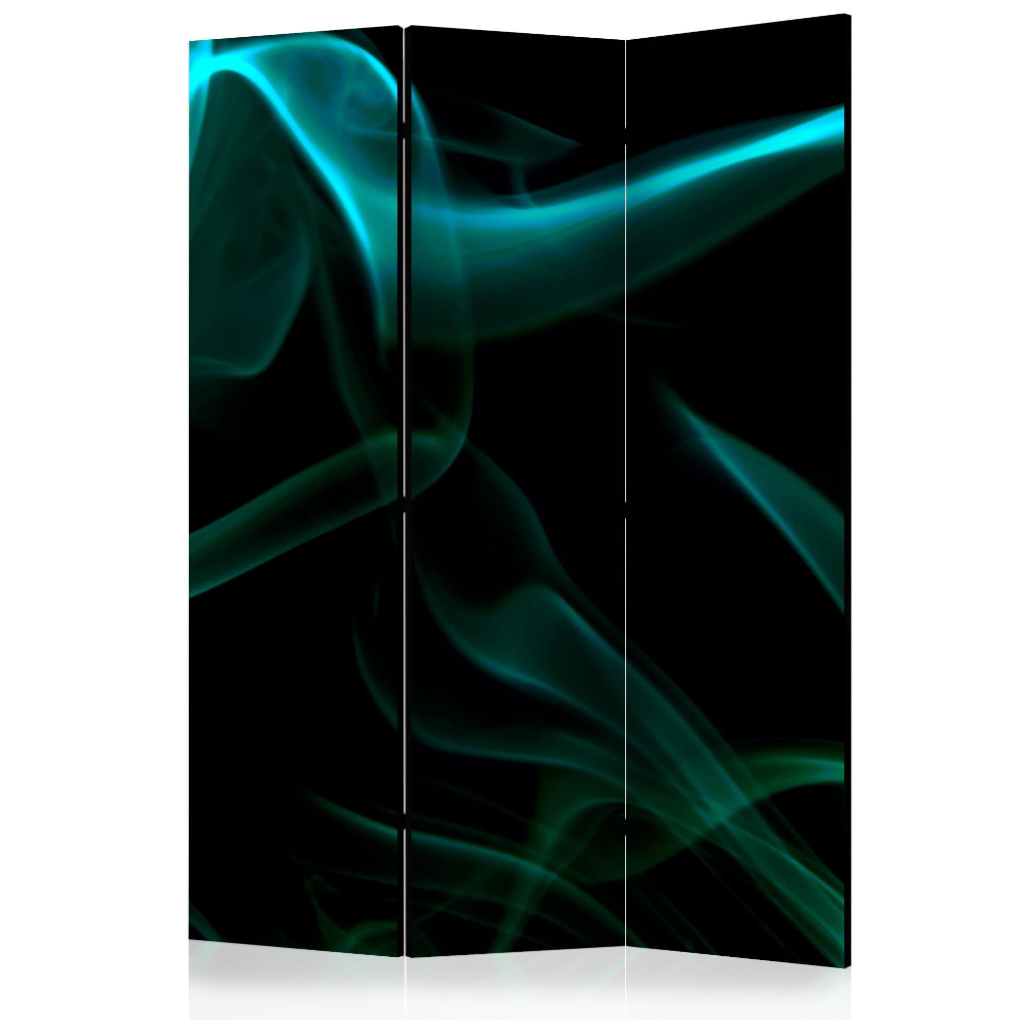 Paravan din 3 parti - Valuri de fum albastru - 135 x 172 cm