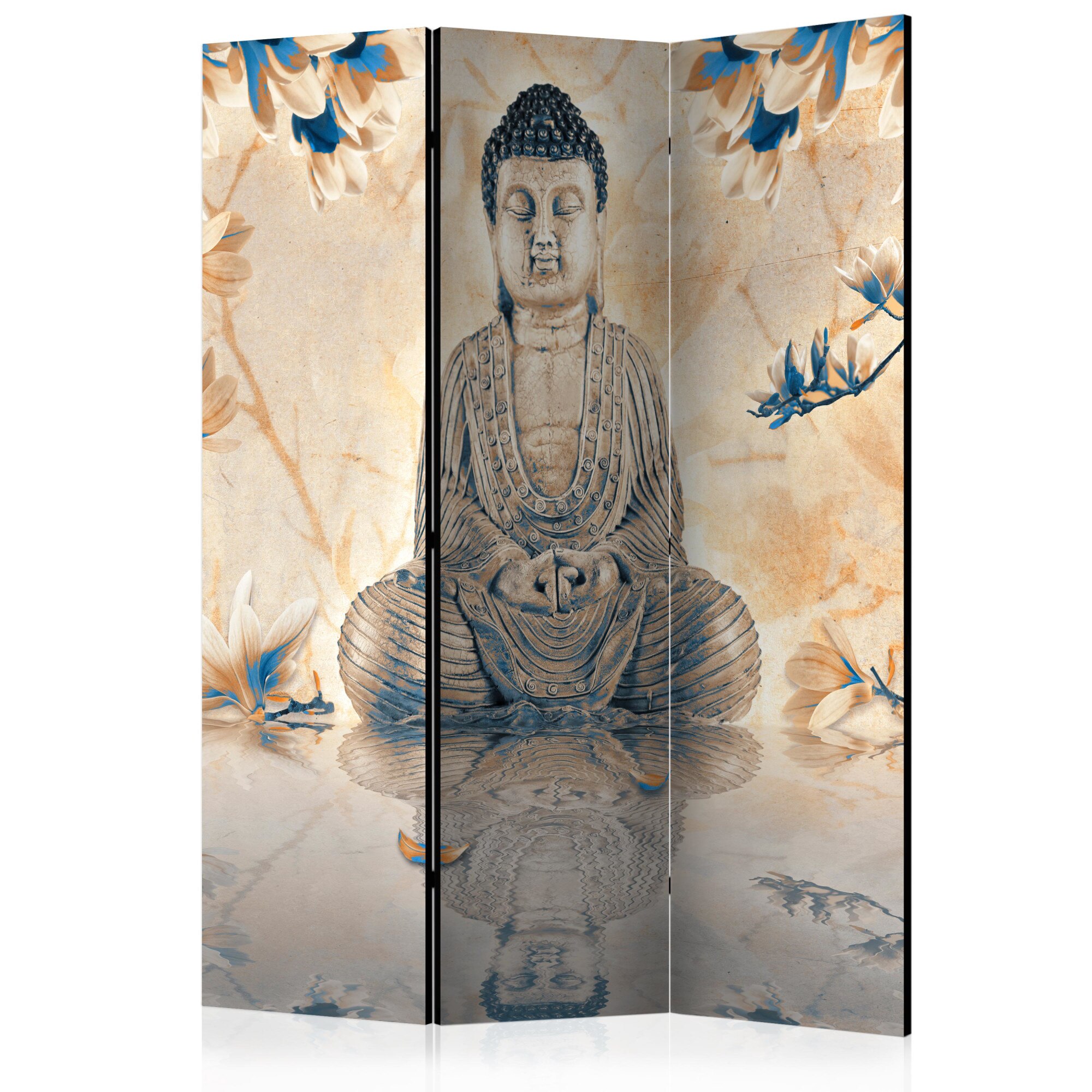 Paravan din 3 parti - Buddha al prosperitatii - 135 x 172 cm