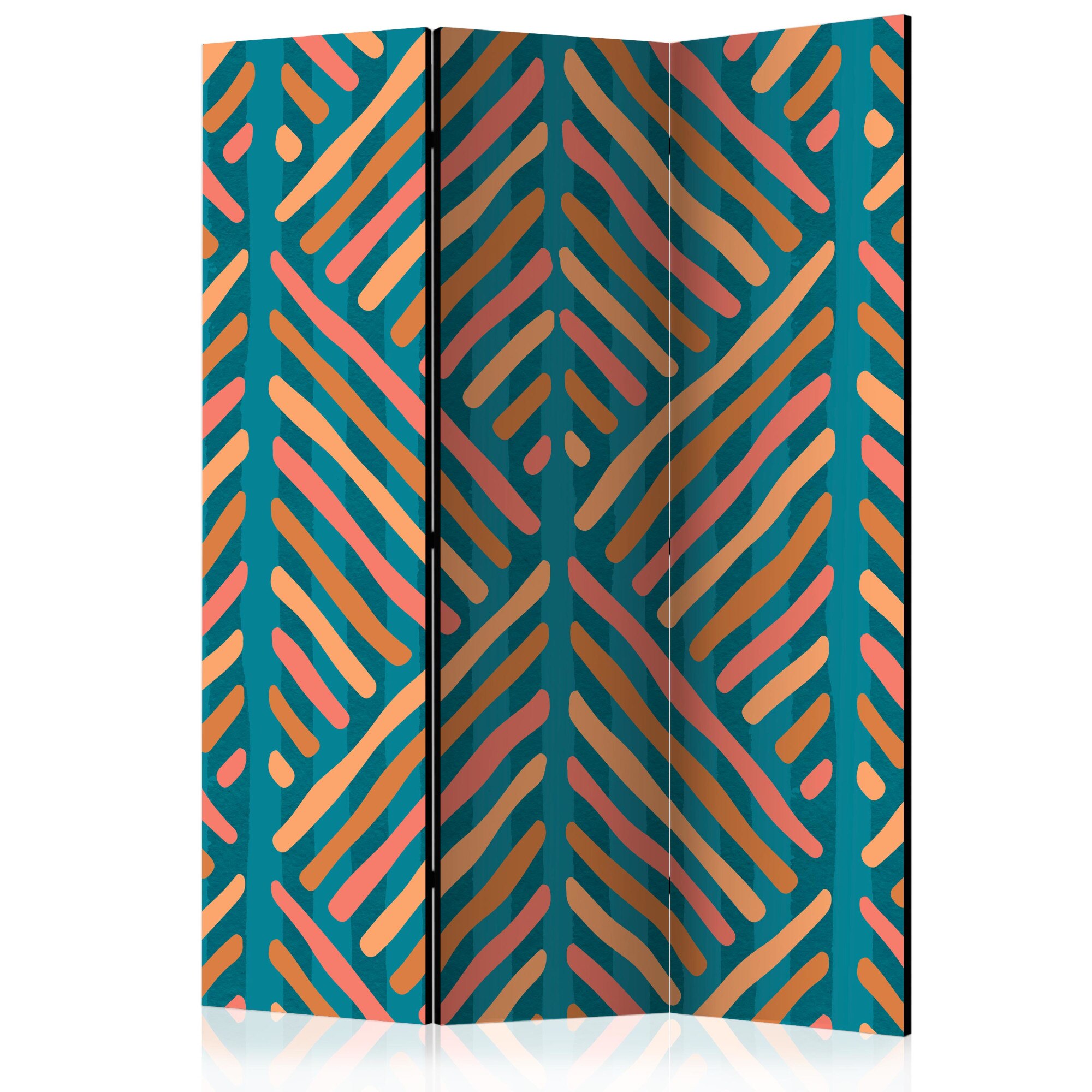 Paravan din 3 parti - Compozitie etnica - 135 x 172 cm