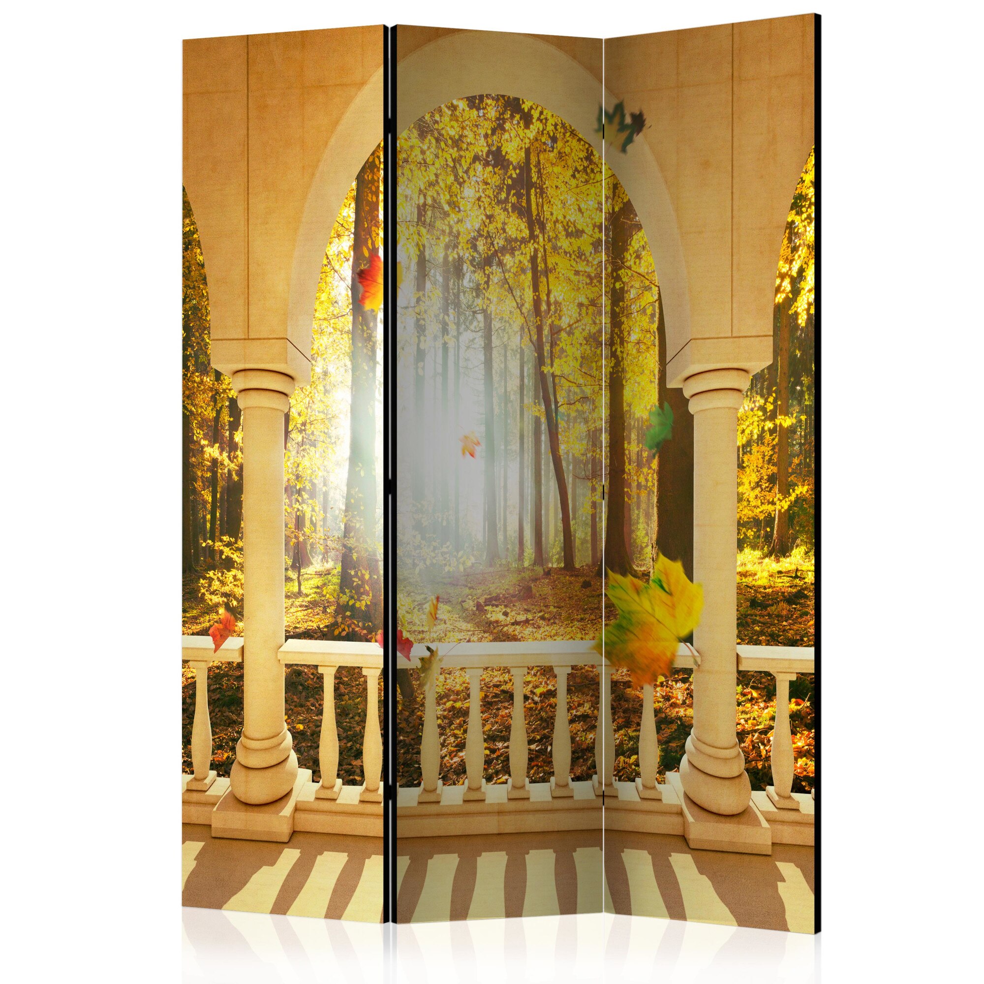 Paravan din 3 parti - Vis despre padurea de toamna - 135 x 172 cm