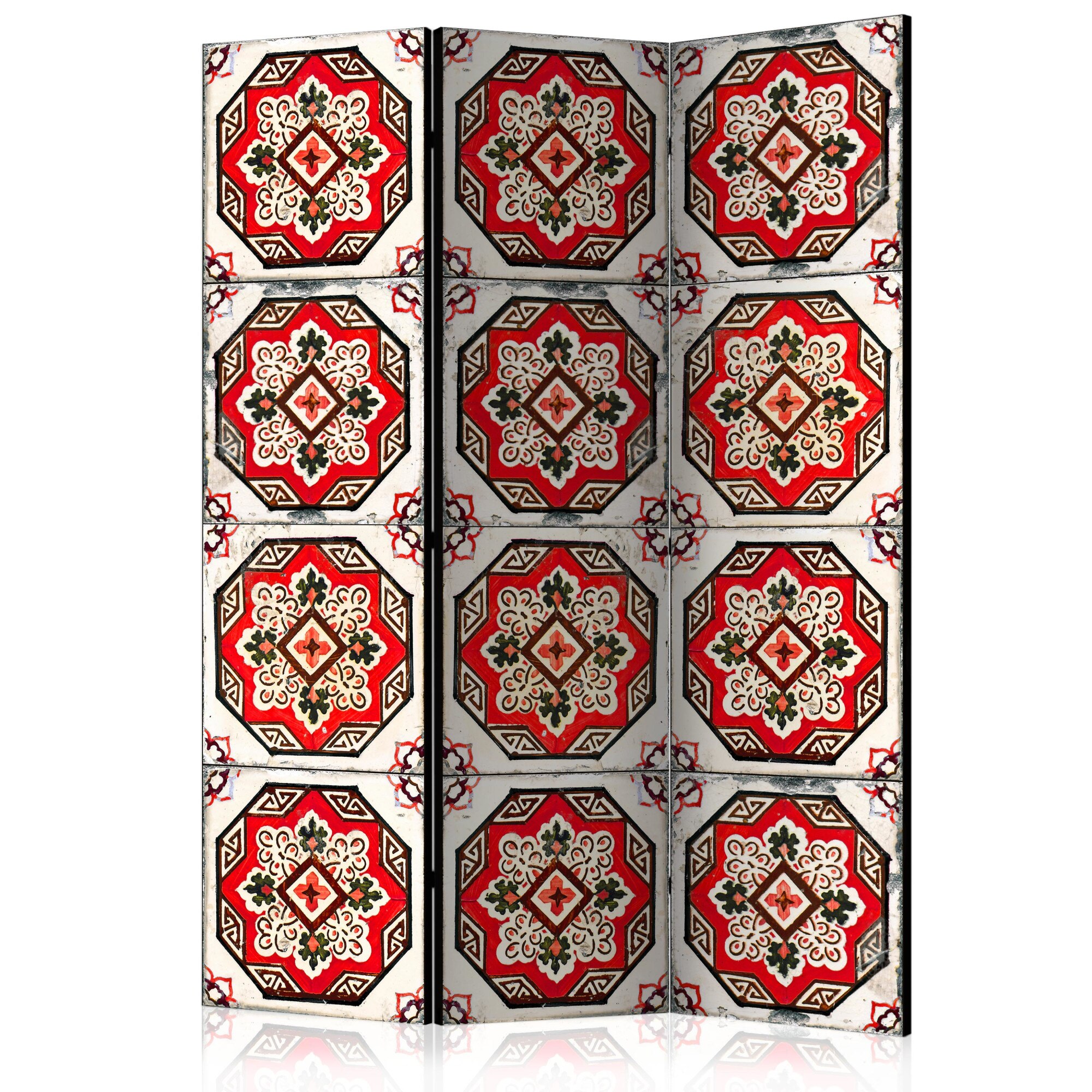 Paravan din 3 parti - Dance of Red Line - 135 x 172 cm