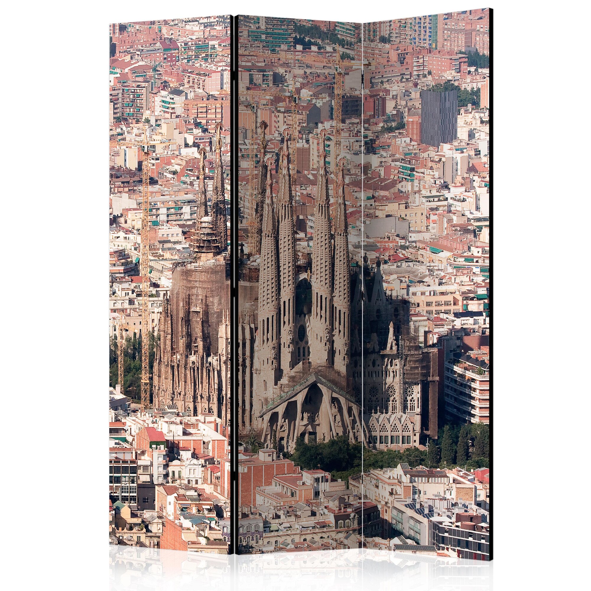 Paravan din 3 parti - Inima Barcelona - 135 x 172 cm