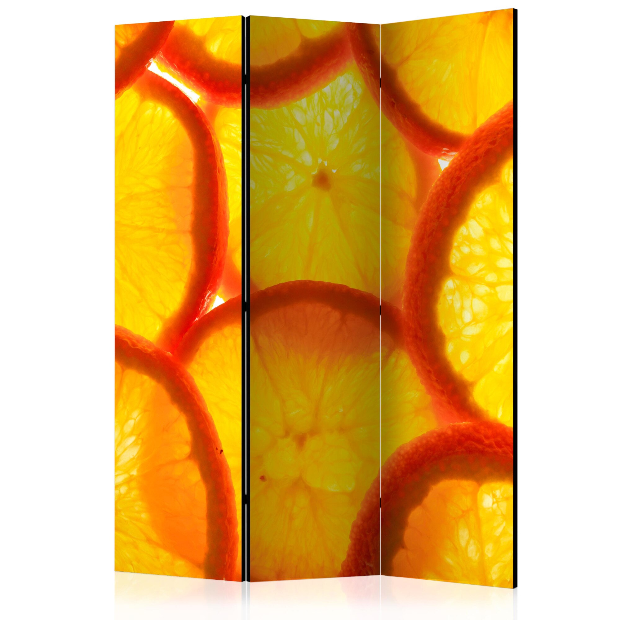 Paravan din 3 parti - Felii de portocale - 135 x 172 cm