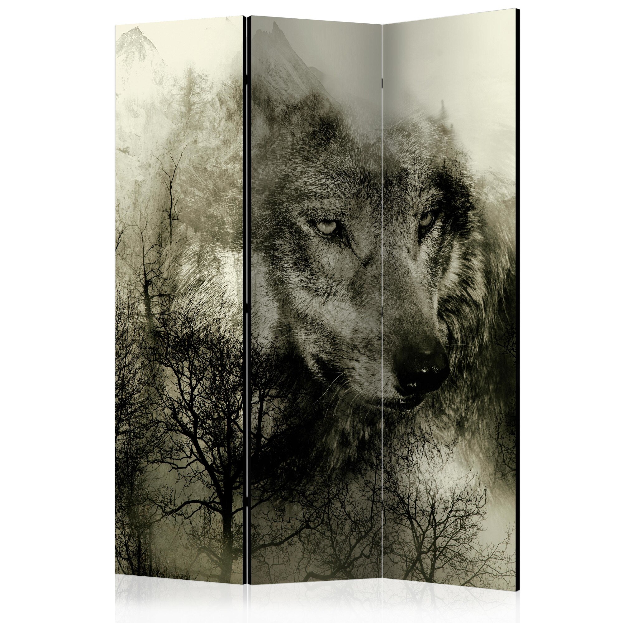 Paravan din 3 parti - Mountain Predator Beige - 135 x 172 cm